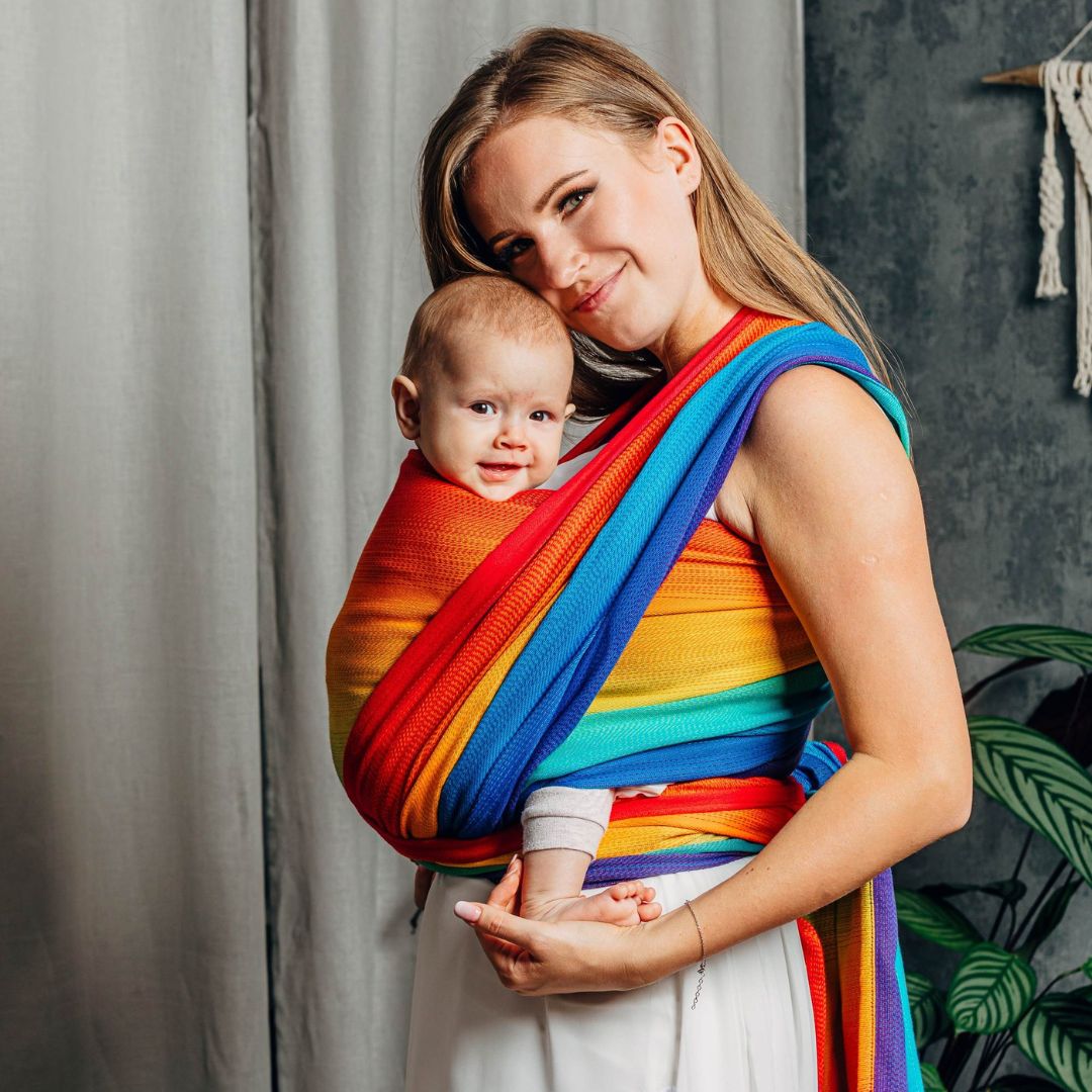 LennyLamb Baby Sling Woven Wrap Rainbow Baby 100 Cotton