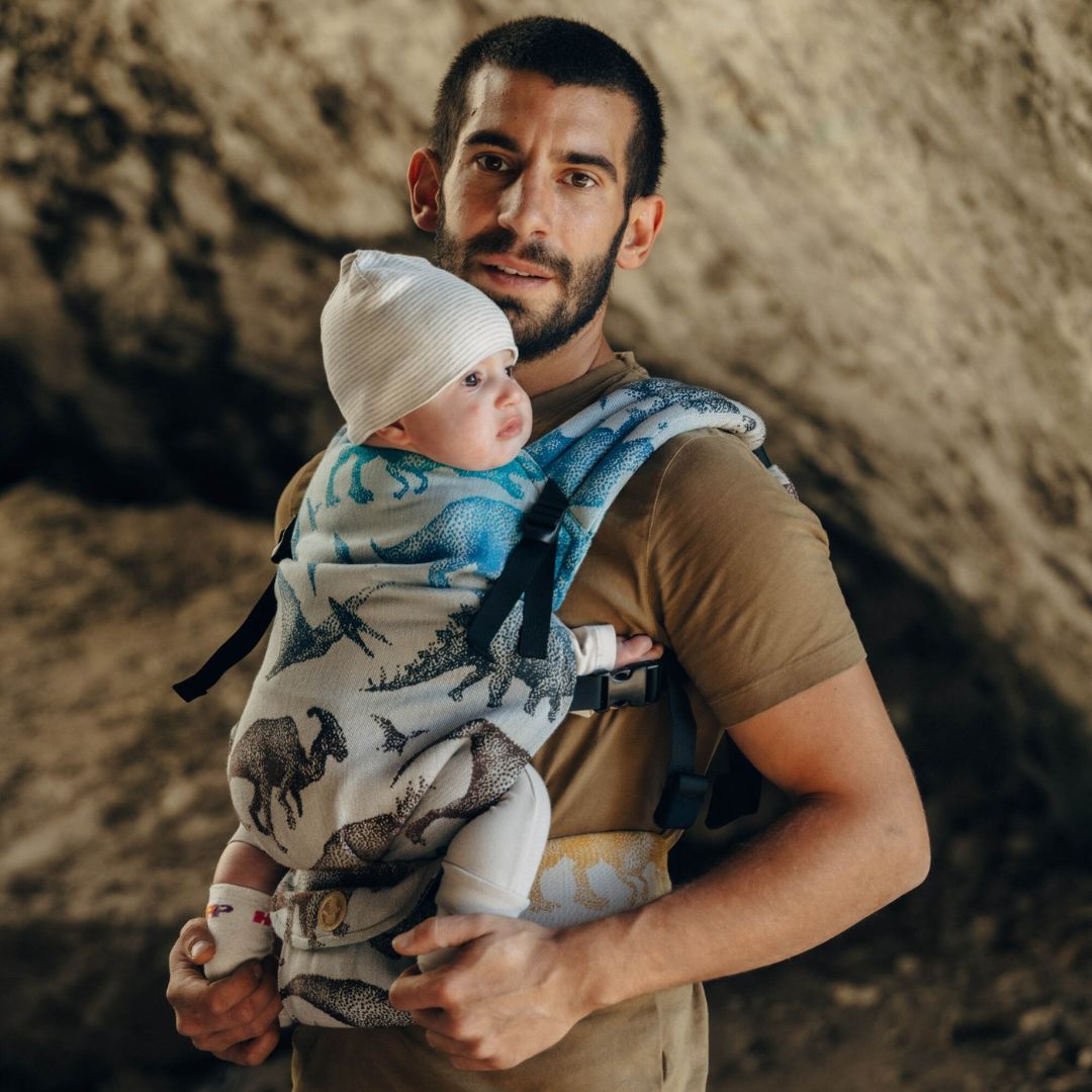 LennyLamb - LennyLight Baby Carrier - Jurassic Park - Fossil (100% Cotton) - Cloth and Carry