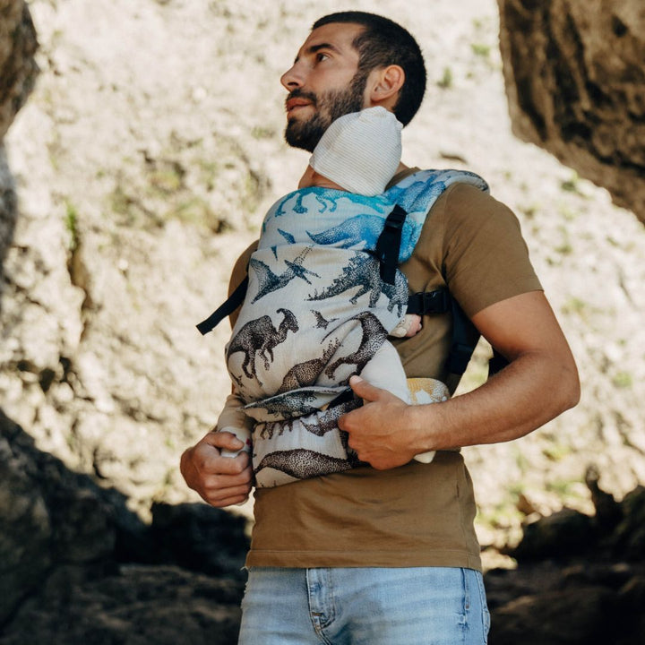 LennyLamb - LennyLight Baby Carrier - Jurassic Park - Fossil (100% Cotton) - Cloth and Carry