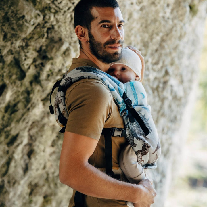 LennyLamb - LennyLight Baby Carrier - Jurassic Park - Fossil (100% Cotton) - Cloth and Carry