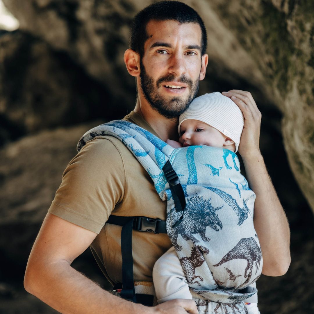 LennyLamb - LennyLight Baby Carrier - Jurassic Park - Fossil (100% Cotton) - Cloth and Carry