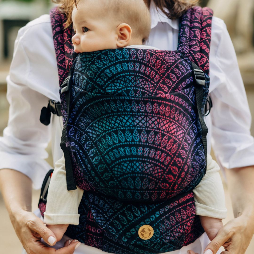 LennyLamb - LennyLight Baby Carrier - Peacock's Tail - Black Opal - Cloth and Carry