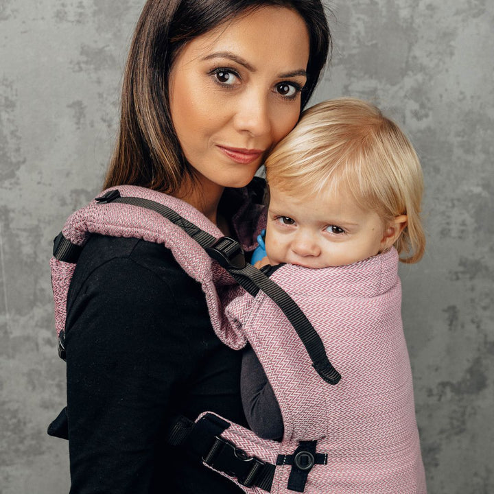 LennyLamb - LennyUpgrade Baby Carrier - Little Herringbone - Ombre Pink - Cloth and Carry